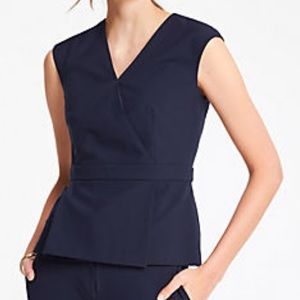 The Petite Wrap Top In Perfect Navy